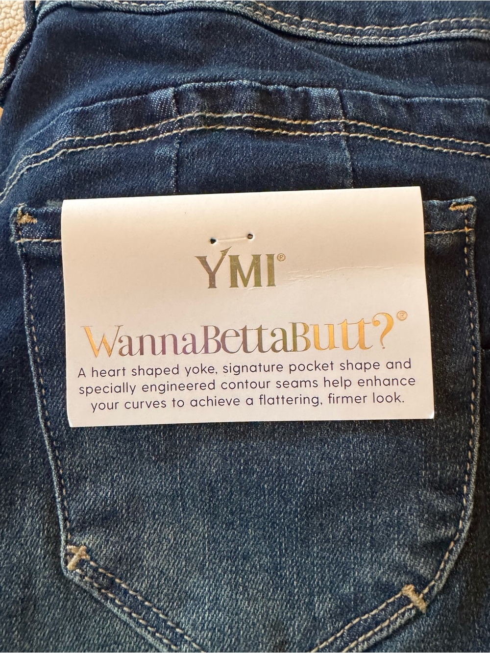 0063 YMI Dark Blue Denim Jeans with Branded Tag - Picture 7 of 8